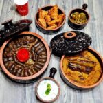 عرض 18 قطعة أواني فخار مطلية بتصميم الجرانيت اللون الأسود المنقّط