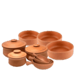 عرض 6 قطع مجموعة فخار طبيعية بالكامل + 6 قطع هدية غير مطلي