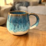 مج فخار لون أزرق