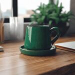 مج فخار مع طبق