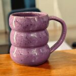 مج فخار مضلع بنفسجي