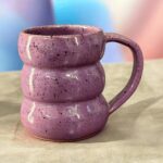 مج فخار مضلع بنفسجي