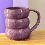 مج فخار مضلع بنفسجي